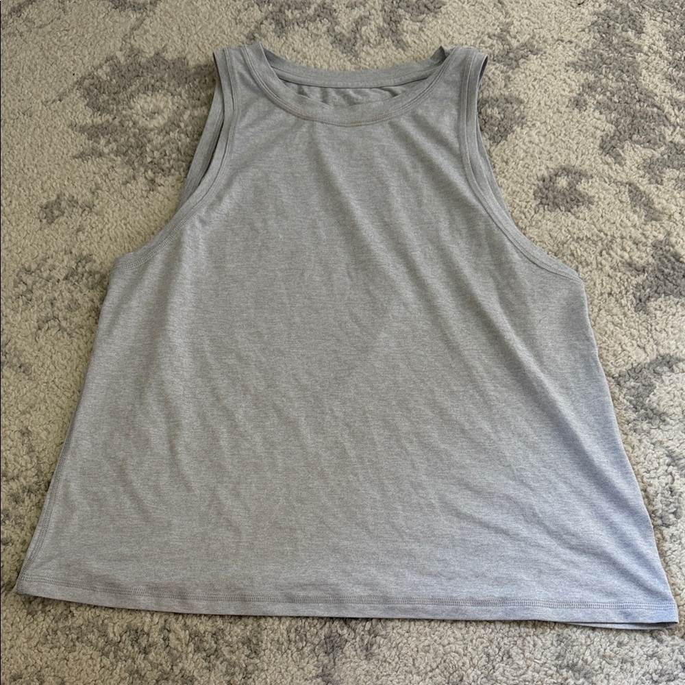 Athleta Light Gray Ribbed Tank Top